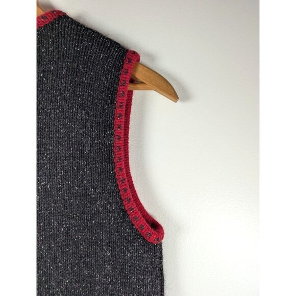 Nomadic Traders Fair Isle Sweater Vest Large Embroidered Grandma Angora Silk - Picture 5 of 7